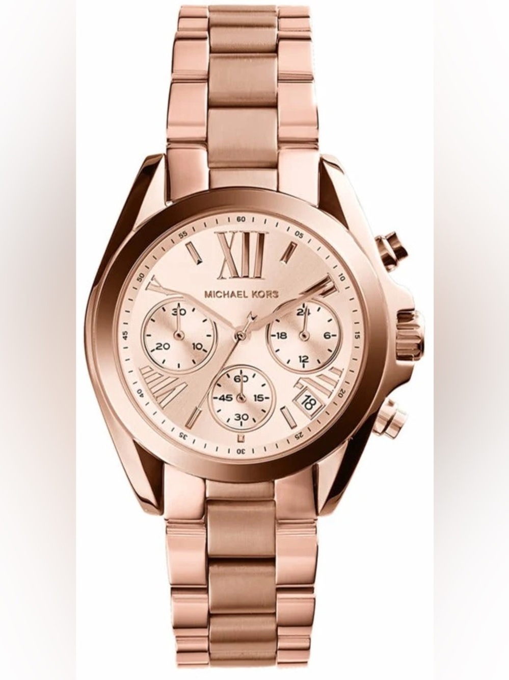Michael Kors Metallic Rose Chronograph Watch ya